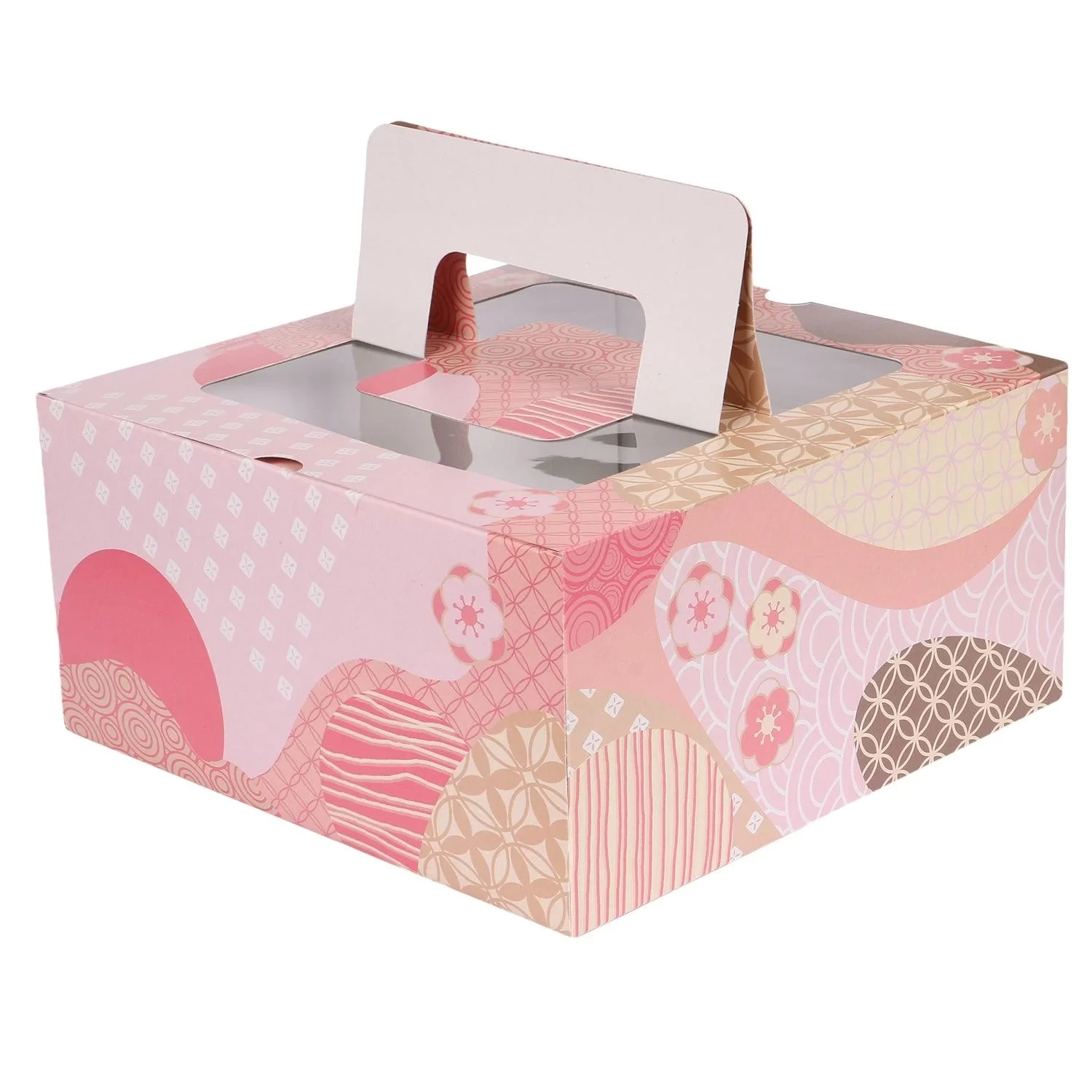 1KG Pink Printed Cake Box (10x10x5inch) ck1105
